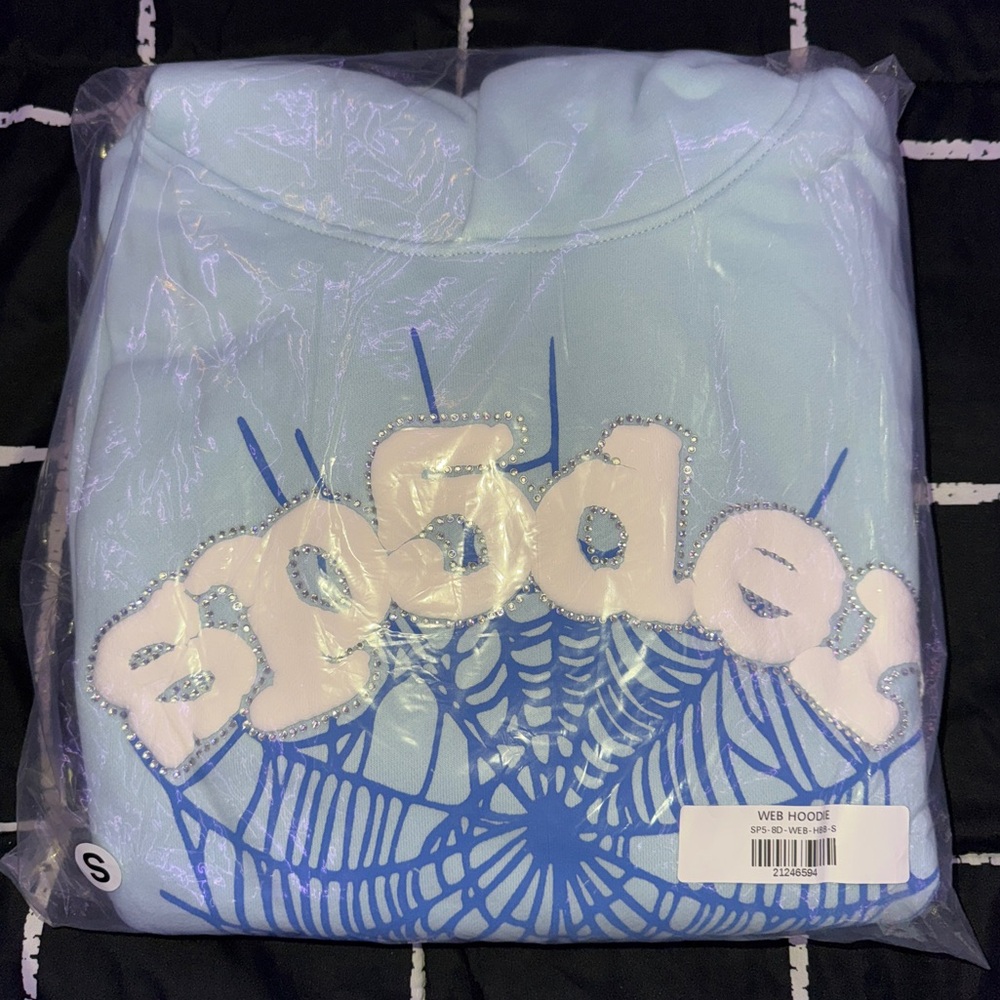 Sp5der Sky Blue Hoodie